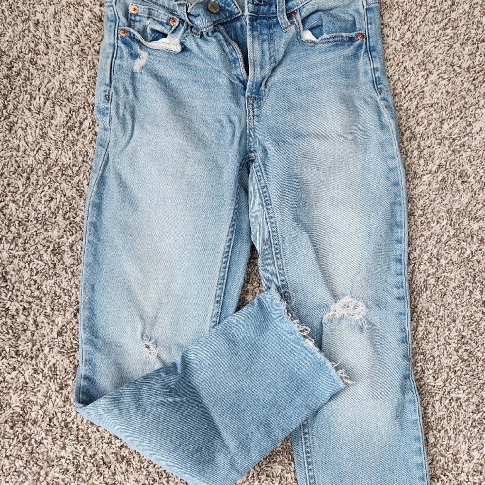 Light Blue Distressed Women's Jeans